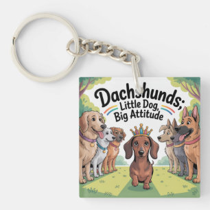 Dachshunds Kleine Hond, Grote Attitude Sleutelhanger