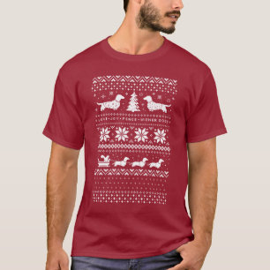 Dachshunds Love Joy Peace Wiener Dogs Kerstmis T-shirt
