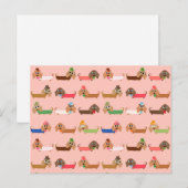 Dachshunds on Pink Briefkaart (Voorkant / Achterkant)