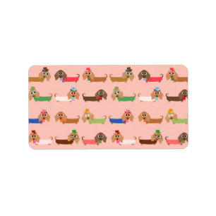 Dachshunds on Pink Etiket