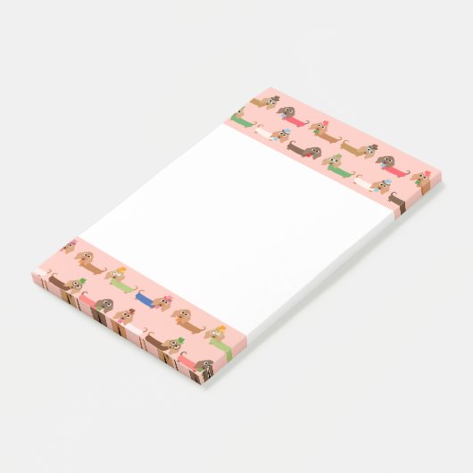 Dachshunds on Pink Post-it® Notes (Schuin)