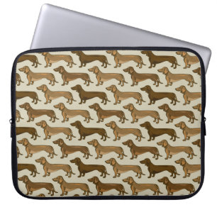 Dachshunds Patroonlaptophoes herhalen Laptop Sleeve