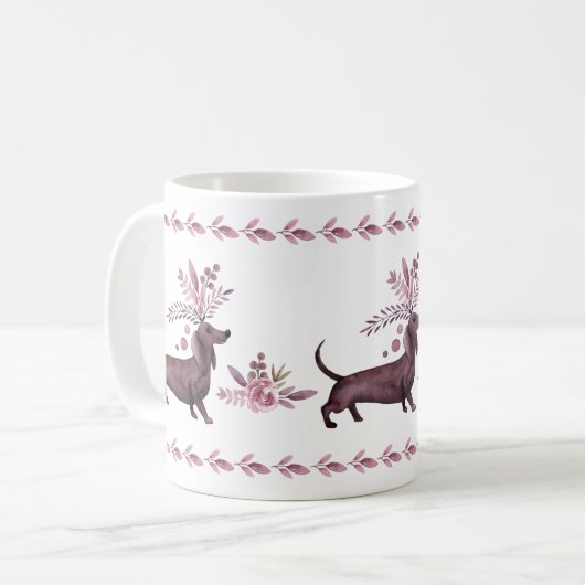 Dachshunds pourpres de la poussière Mug personnali (Devant gauche)