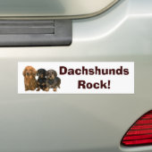 Dachshunds Rock Bumpersticker (Op auto)