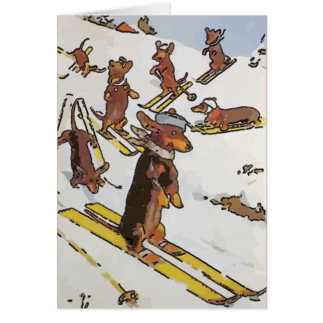Dachshunds sur les pistes, ajouter du texte (Devant)