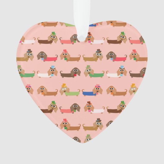 Dachshunds sur rose (devant)