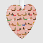 Dachshunds sur rose (devant)