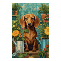 Dachshund's tuinieren avontuur