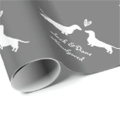 Dachshunds Weddenschap met aangepaste tekst Cadeaupapier (Rol Hoek)