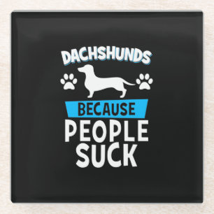 Dachshunds with My Friends Glazen Onderzetter
