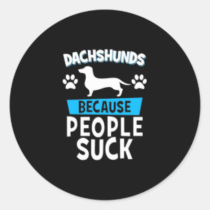 Dachshunds with My Friends Ronde Sticker