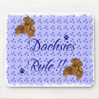Dachsieregel! Muismat Blauwe pootdruk