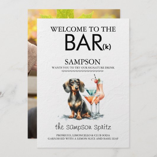 Dachsund Bar Menu (Voorkant / Achterkant)