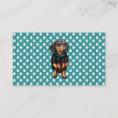 Dachsund Black en Tan Doxy Visitekaartjes (Achterkant)