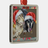 Dachsund Kerstmis 2024 Metalen Ornament (Rechts)