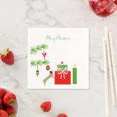 Dachsund Kerstmis Napkins Servet (Insitu)