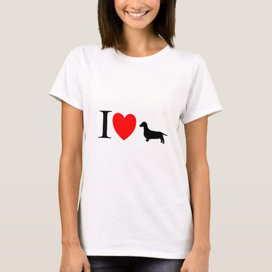 Dachsund Lover Gifts "I Love Dachsunds" T-shirt (Voorkant)