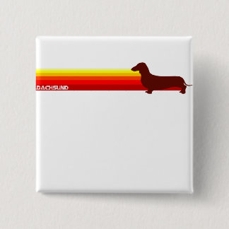 Dachsund met Stripes Button