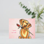 Dachsund Roos SweeLieverd off-Leash Art™ Custom Briefkaart (Staand voorkant)