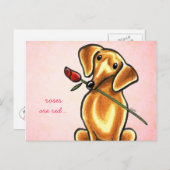 Dachsund Roos SweeLieverd off-Leash Art™ Custom Briefkaart (Voorkant / Achterkant)