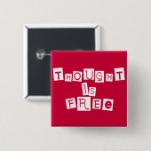 Dacht is gratis vierkante button 5,1 cm (Voorkant /achterkant)