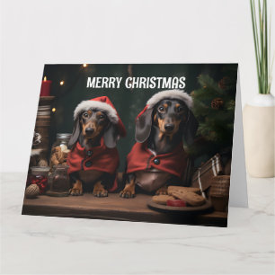 Dachunds Kerst Kaart
