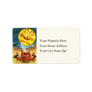 Dacing Witches rond Jack O Lantern Adres Label
