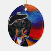 DACKEL KERAMISCH ORNAMENT (Links)
