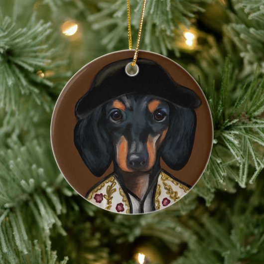 DACKEL KERAMISCH ORNAMENT (Boom)