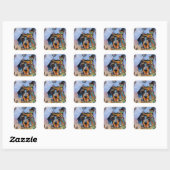 DACKEL VIERKANTE STICKER (Vel)