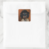 DACKEL VIERKANTE STICKER (Tas)