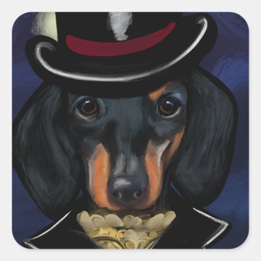 DACKEL     VIERKANTE STICKER (Voorkant)