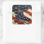 DACKEL VIERKANTE STICKER (Tas)