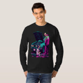 Dad and Daughter Fixing Car Retro Pop Car Mechanic T-shirt (Voorkant volledig)