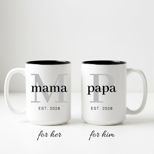 Dad and Mom Mug Set Personalized Gift for Parents