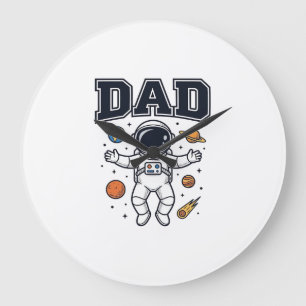 Dad Astronaut Space Vector Shirt Ontwerp_1 Grote Klok