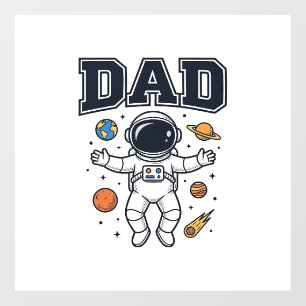 Dad Astronaut Space Vector Shirt Ontwerp_1 Raamsticker