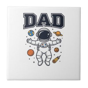 Dad Astronaut Space Vector Shirt Ontwerp_1 Tegeltje