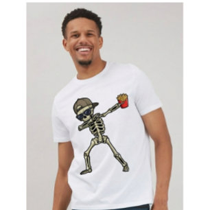 Dad belasting Dabbing Skelet Franse frieten voor p T-shirt