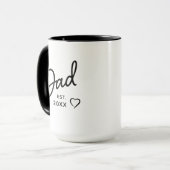 Dad Black and White Minimalist Est Year Mok (Voorkant links)