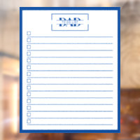 Dad Blue Monogram 20" x 25" Takenlijst Dry Erase