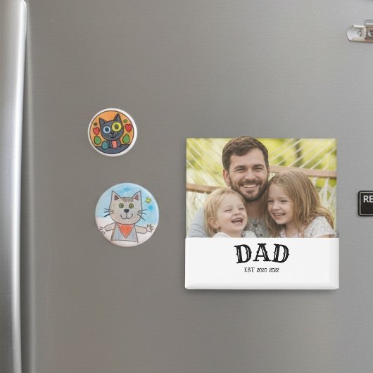 Dad Bold Text Est Personalized 20XX Magneet