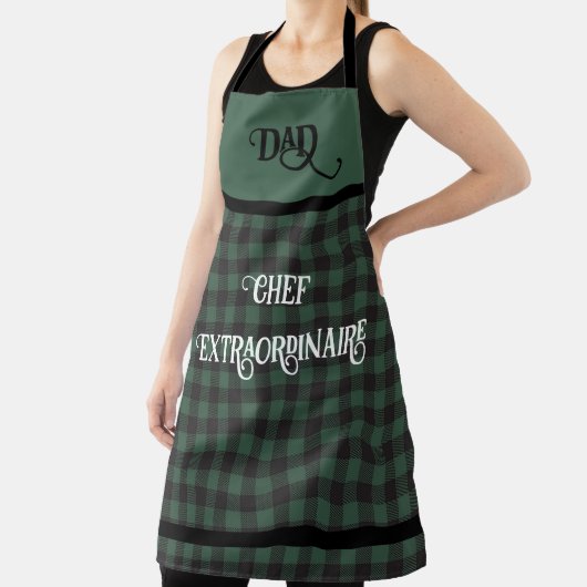 DAD Chef Buitengewone Groene Buffel Plaid Schort (Insitu)