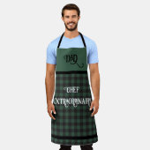 DAD Chef Buitengewone Groene Buffel Plaid Schort (Gedragen)