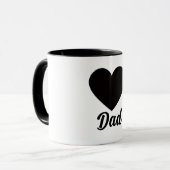 Dad - Classic Black Heart Typography Mok (Voorkant links)