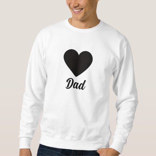 Dad - Classic Black Heart Typography Trui (Voorkant)