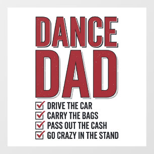 Dad Controlelijst voor Dansen Vintage Gravureontwe Raamsticker