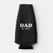 Dad Custom Vastgestelde datum modern grappig zwart Flesjeskoeler (Voorkant)