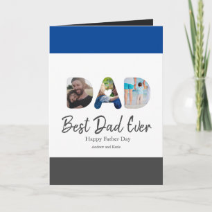 DAD Cutout 3 Photo Collage Personalized gift Kaart