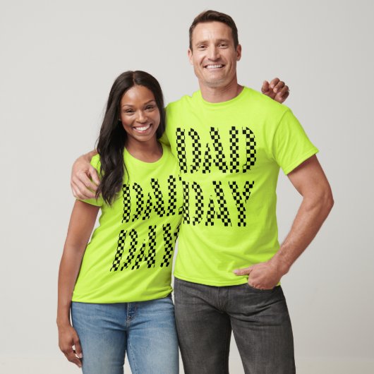 DAD DAY checkered Happy Vaderdag. T-shirt (Unisex)